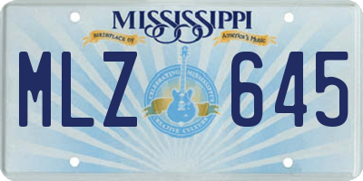 MS license plate MLZ645