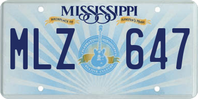 MS license plate MLZ647