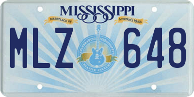 MS license plate MLZ648
