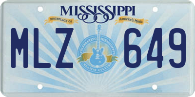 MS license plate MLZ649