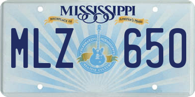 MS license plate MLZ650