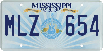 MS license plate MLZ654