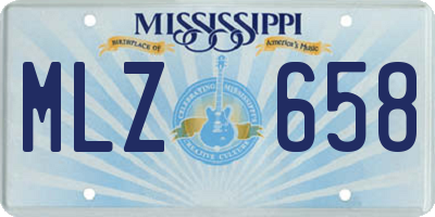 MS license plate MLZ658
