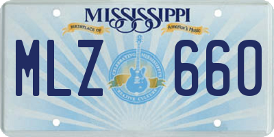 MS license plate MLZ660