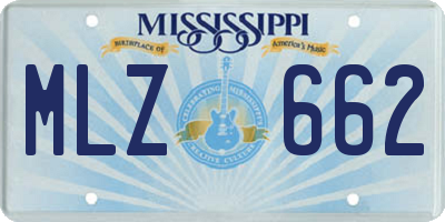 MS license plate MLZ662