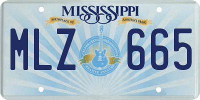 MS license plate MLZ665