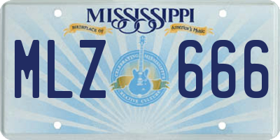 MS license plate MLZ666