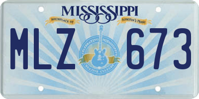MS license plate MLZ673