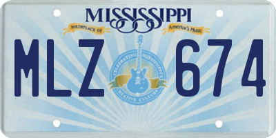 MS license plate MLZ674