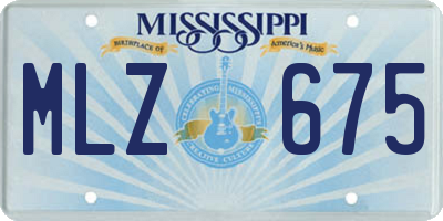MS license plate MLZ675