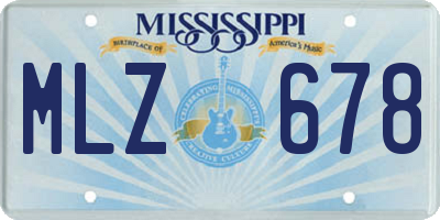 MS license plate MLZ678