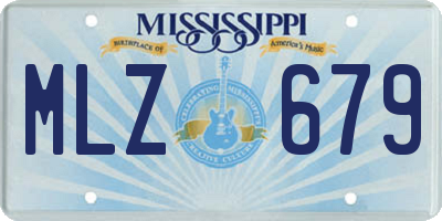 MS license plate MLZ679