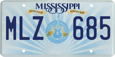 MS license plate MLZ685