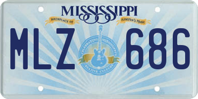 MS license plate MLZ686
