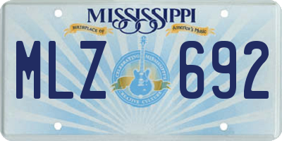 MS license plate MLZ692