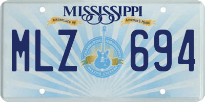 MS license plate MLZ694