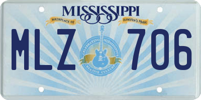 MS license plate MLZ706