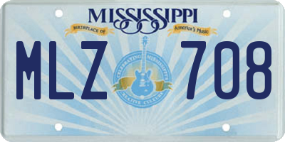 MS license plate MLZ708
