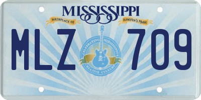 MS license plate MLZ709