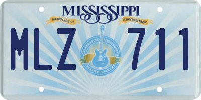 MS license plate MLZ711