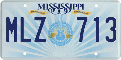 MS license plate MLZ713