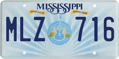 MS license plate MLZ716