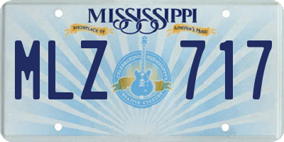 MS license plate MLZ717