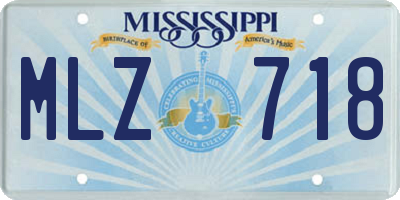 MS license plate MLZ718