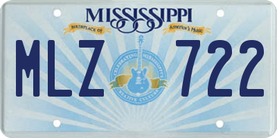 MS license plate MLZ722