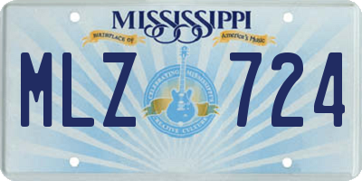 MS license plate MLZ724