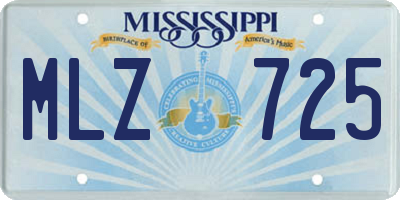 MS license plate MLZ725