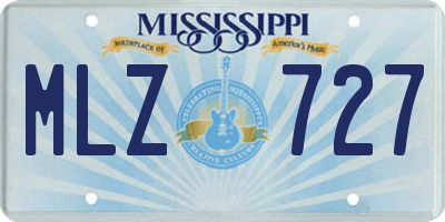 MS license plate MLZ727