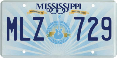 MS license plate MLZ729