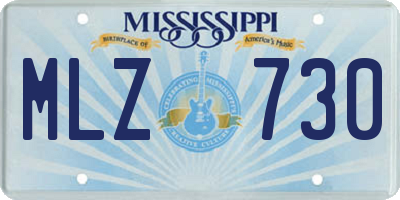 MS license plate MLZ730