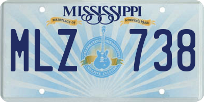 MS license plate MLZ738