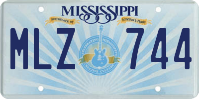 MS license plate MLZ744