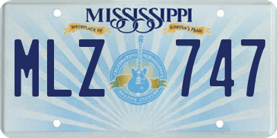 MS license plate MLZ747