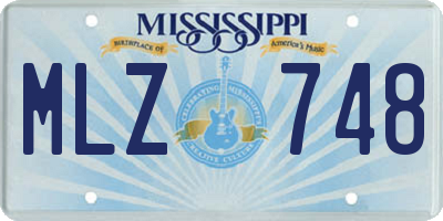 MS license plate MLZ748
