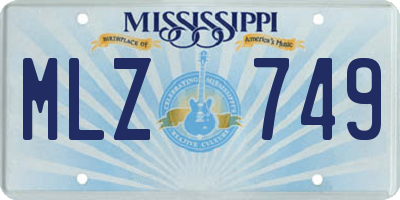 MS license plate MLZ749