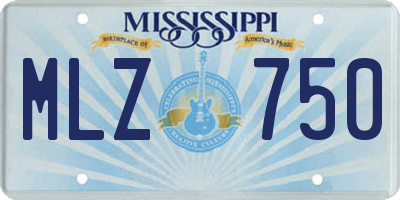MS license plate MLZ750