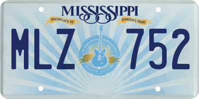MS license plate MLZ752