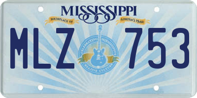 MS license plate MLZ753
