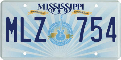 MS license plate MLZ754