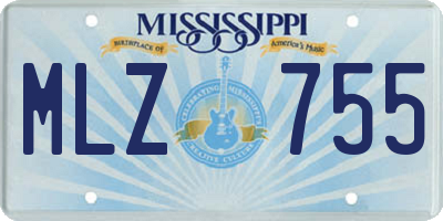 MS license plate MLZ755
