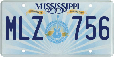 MS license plate MLZ756