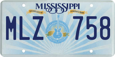 MS license plate MLZ758