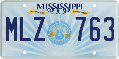 MS license plate MLZ763