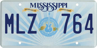 MS license plate MLZ764