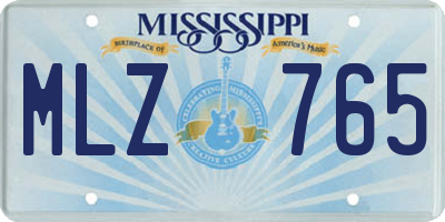 MS license plate MLZ765