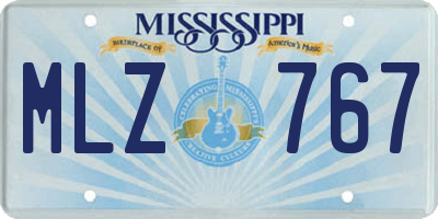 MS license plate MLZ767